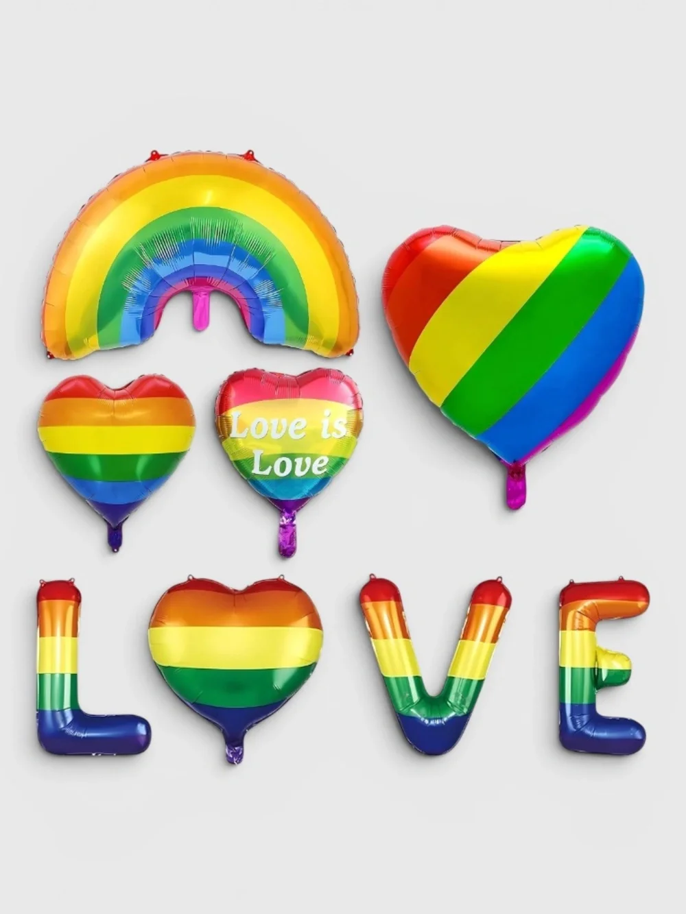 NIP 8pc Rainbow Pride Love Is Love Balloon Party Decor Set